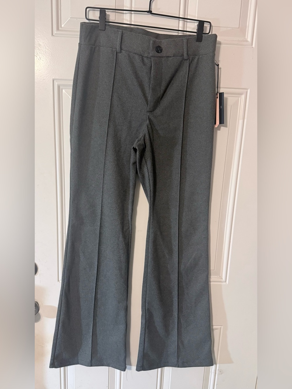Iris Basic Charcoal High-Rise Textured Flare Jeans